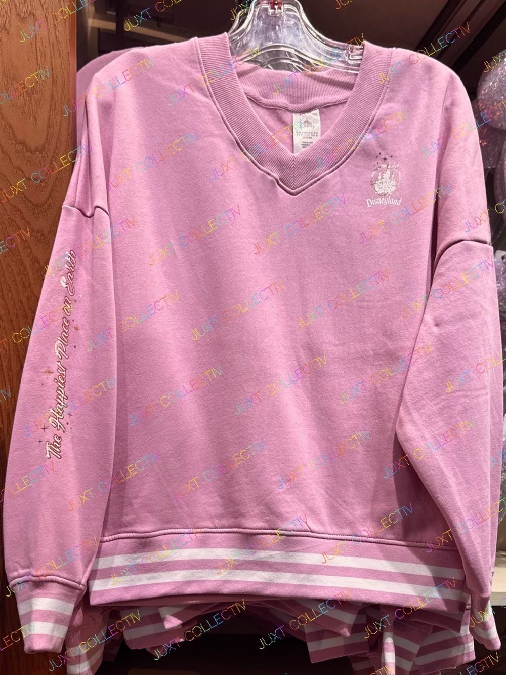 NWT Disneyland Sleeping Beauty Castle V Neck Sweatshirt